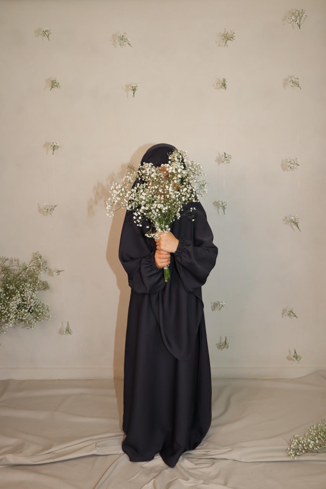 Charcoal Essential Khimar and Abaya Set