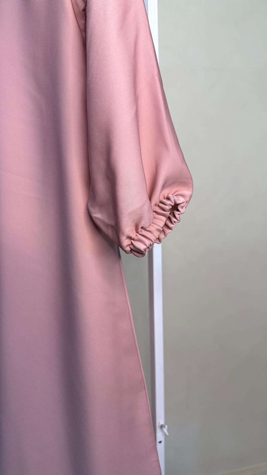 Pink Essential Khimar and Abaya Set